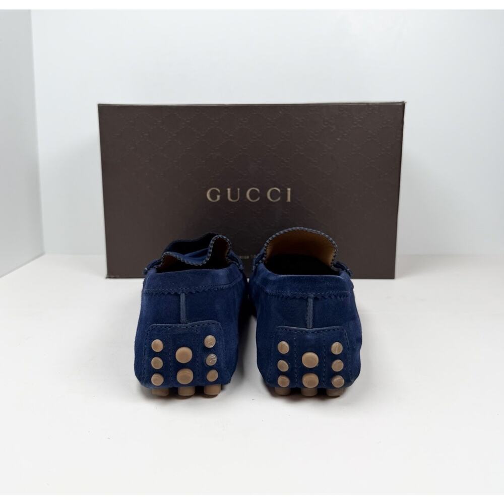 Size 9.5G/10US - Gucci Signature Web Blue Suede Loafers💙 - Picture 6 of 8